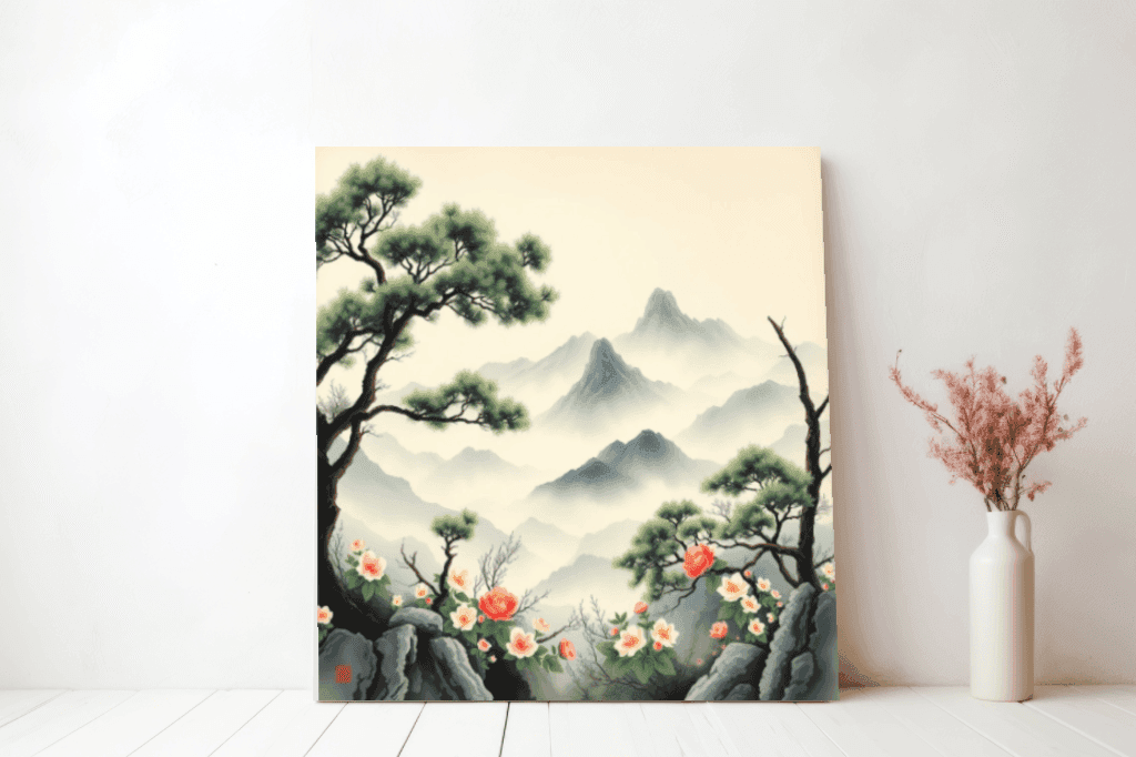 수묵산수화 캔버스액자(30cm)