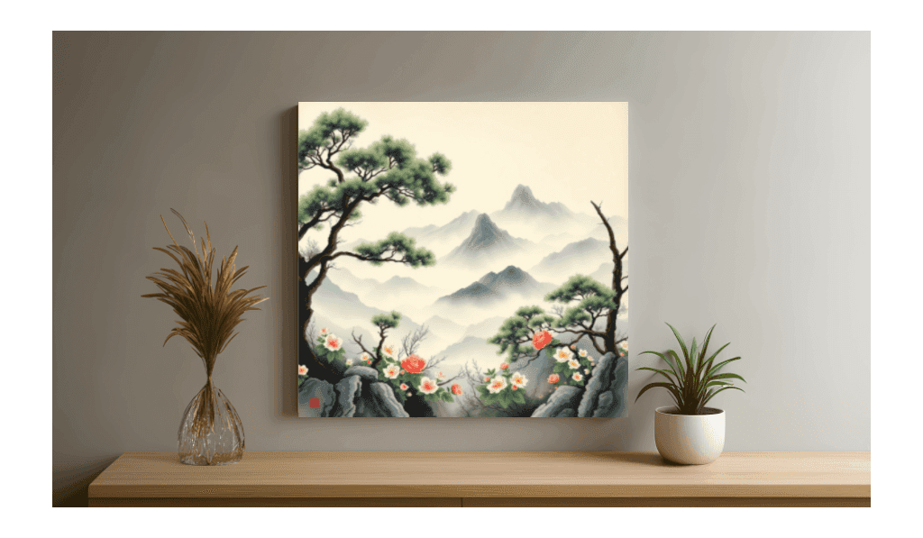 수묵산수화 캔버스액자(60cm)