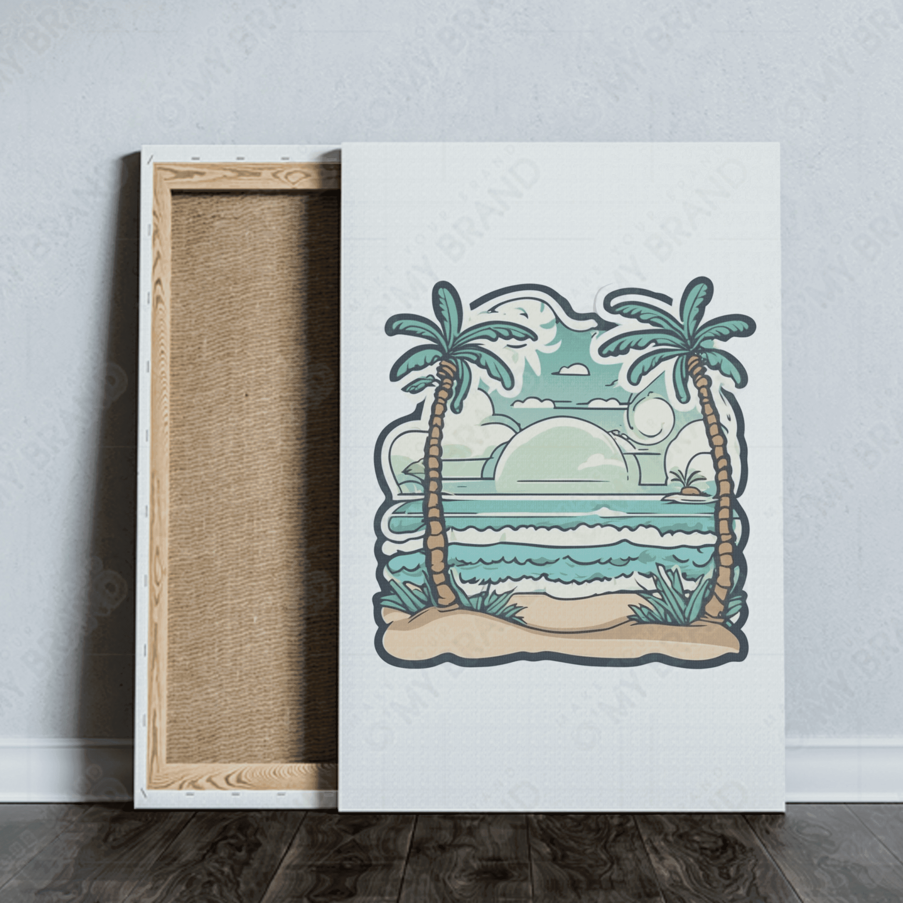해변 일러스트 캔버스액자