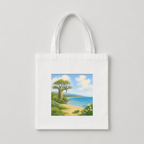 마다가스카르의 휴식 화이트 에코백 39x39cm